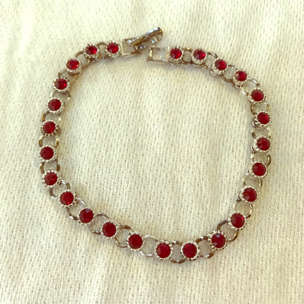 Garnet Tennis Bracelet